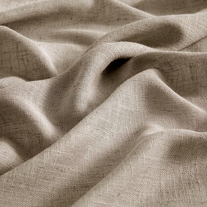 MIULEE Taupe Grey Linen Curtains 63 Inch Length 2 Panels - Image 4