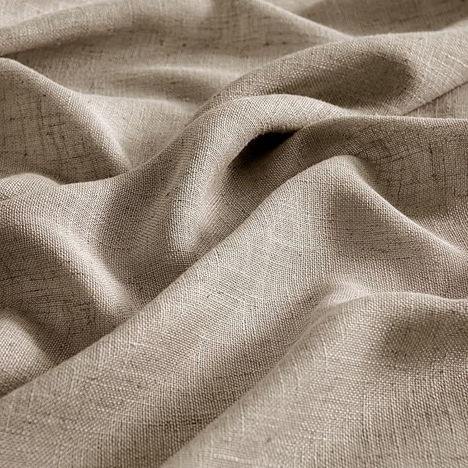 MIULEE Taupe Grey Linen Curtains 96 Inches Long 2 Panels - Image 4