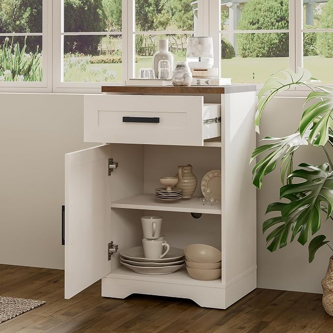 WAMPAT 32" H End Table for Living Room, Rustic Nightstand - Image 3