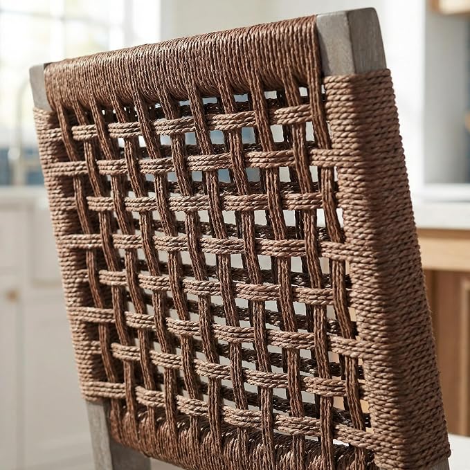27" Woven Rope Counter Stools Set of 4 - Image 7