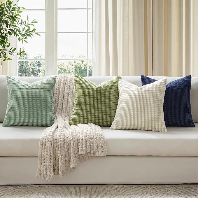 MIULEE Modern Farmhouse Decorative Spring Pillow Covers 20x20 Inch Set of 4 - Image 3