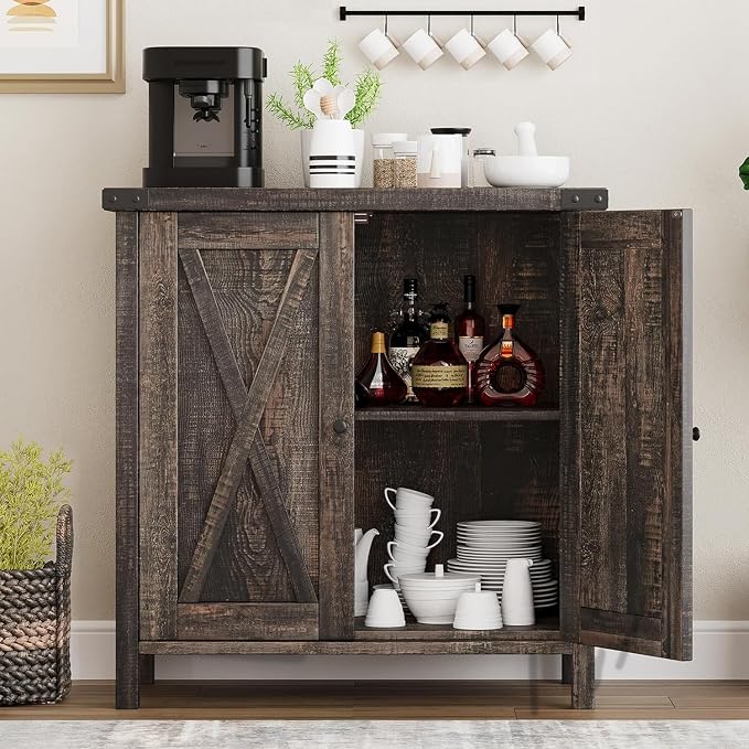 GarveeHome Small Storage Cabinet, Farmhouse Sideboard Buffet Cabinet - Image 4