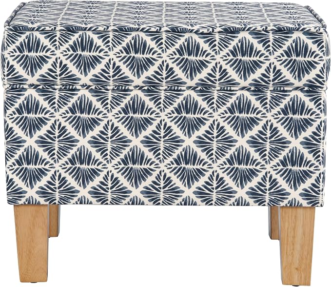 HomePop Home Decor |Upholstered Modern Rectangular Storage Ottoman | Hinged Lid by HomePop