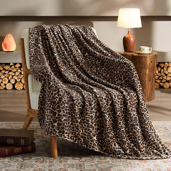 BEDELITE Fleece Blanke for Couch & Bed Leopard Print Throw Blanket – Soft by BEDELITE