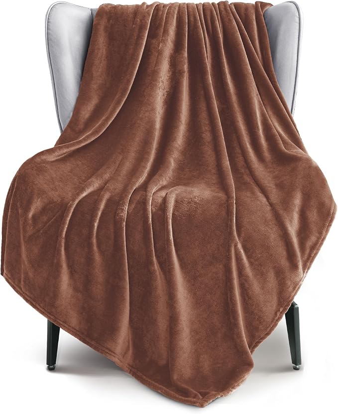 Exclusivo Mezcla Fleece Brown Throw Blanket by ExclusivoMezcla