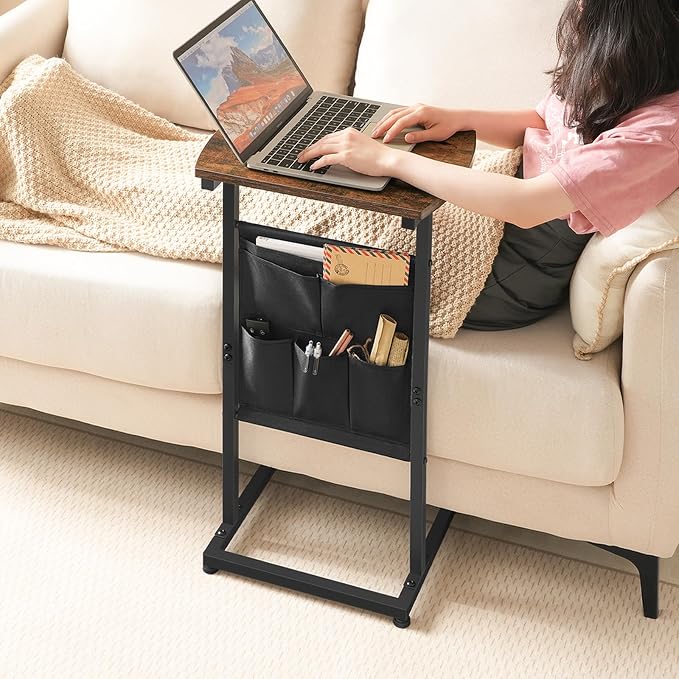 HOOBRO C Shaped End Table, 28.3" Side Table - Image 2