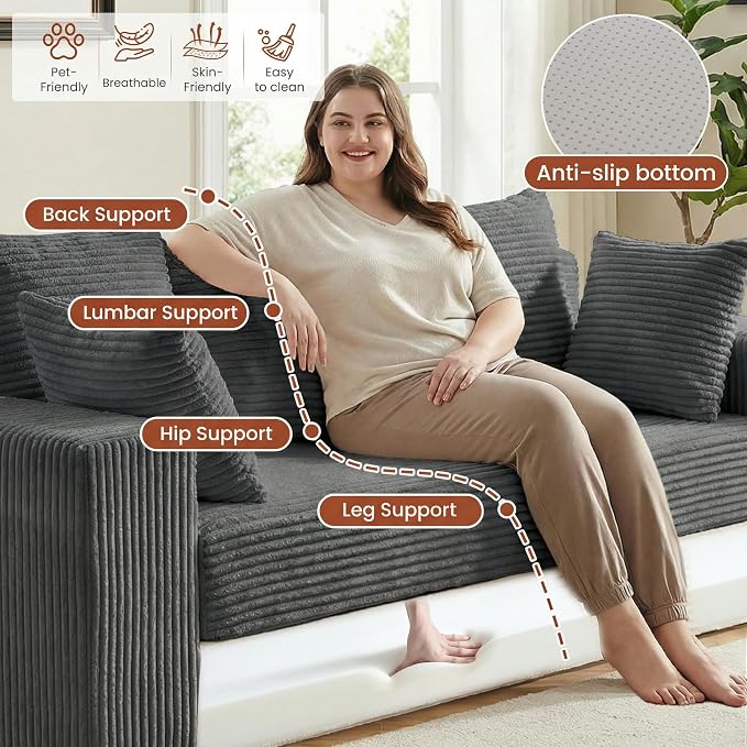 Convertible Sofa Bed, 5 in 1 Small Boneless Couch Pull Out Loveseat Sleeper Sofa - Image 4