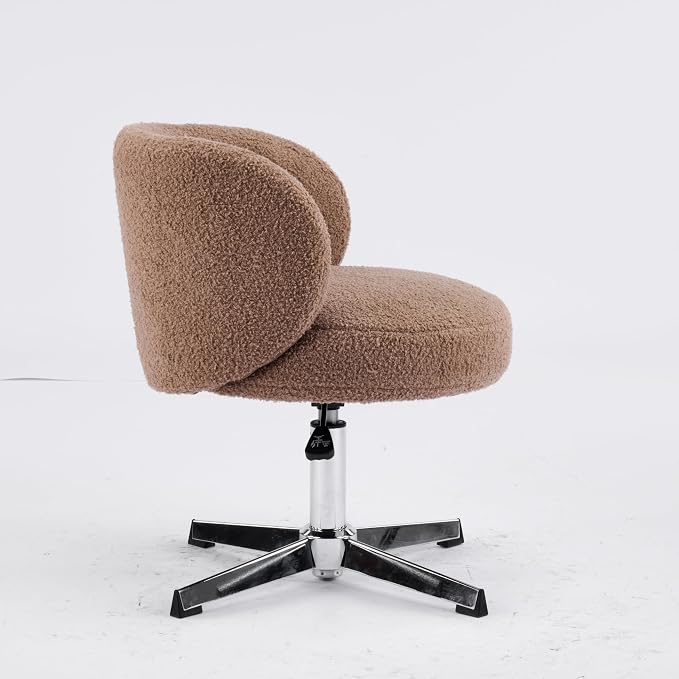 VINGLI Cute Small Swivel Desk Chair Comfy no Wheels, Ergonomic Low-Back Lumbar - Image 3