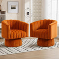 Swivel Accent Barrel Chair Set of 2- Cute Comfy Small Round 360° Arm Chair by YUUIJOAA