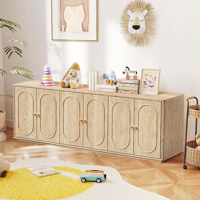 63'' Fluted Sideboard Buffet Cabinet - Image 3