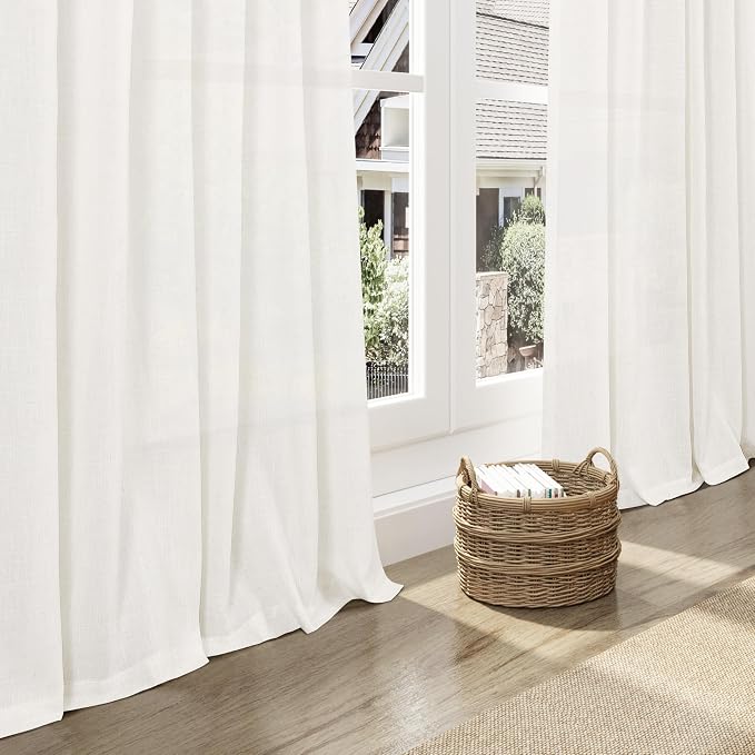 Nanspring Neutral Linen Curtains 72 Inches - Image 5
