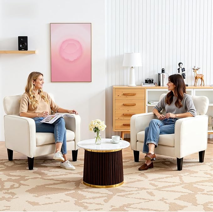 DUMOS Beige Modern Accent Chairs - Image 3
