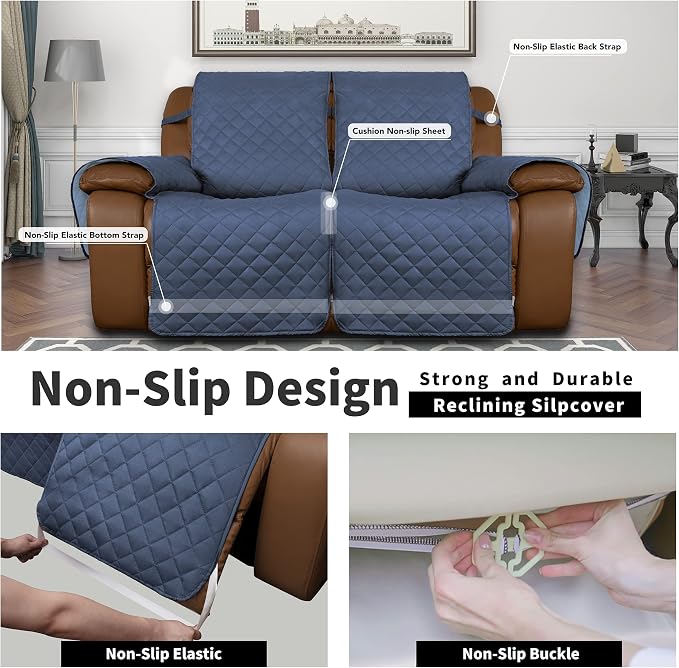 Easy-Going Oversized Loveseat Recliner Cover, Reversible Couch Cover - Image 4