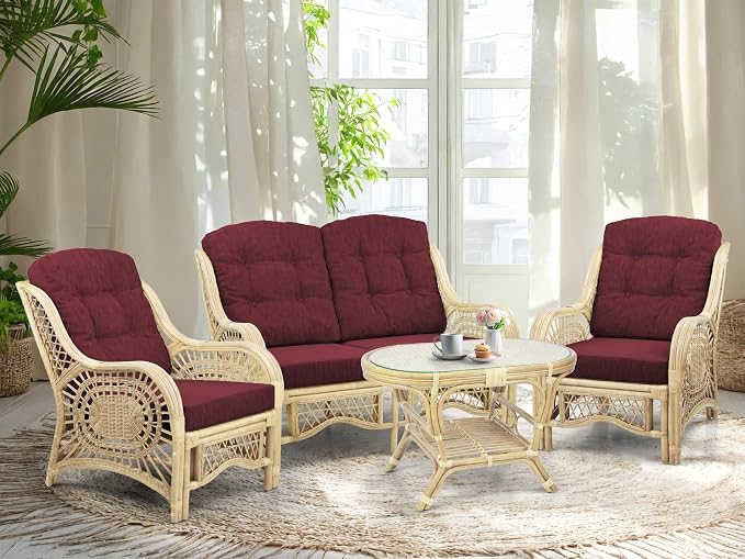 Malibu Lounge Living Accent Armchair Natural Rattan Wicker Handmade Design - Image 7
