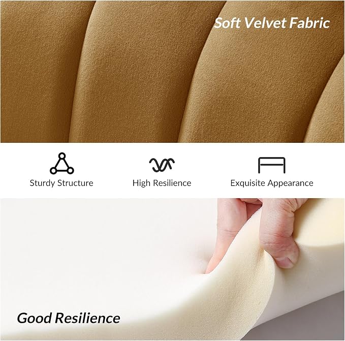 HULALA HOME Modern Velvet Loveseat Sofa - Image 3