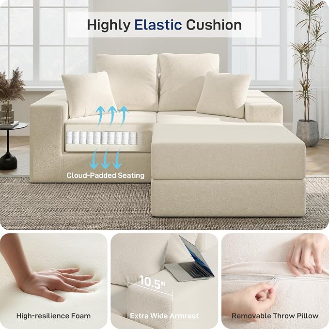 Cloud Modular Sectional Sofa, Comfy Boneless Couch - Image 6