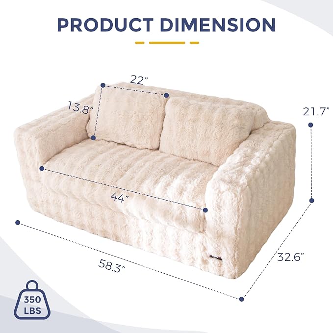 MAXYOYO Loveseat Sofa for Living Room, Small Sofa Couch Tufted Boneless Couch - Image 2