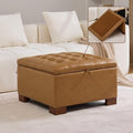 WUTUTUEE 30" Faux Leather Square Storage Ottoman by WUTUTUEE