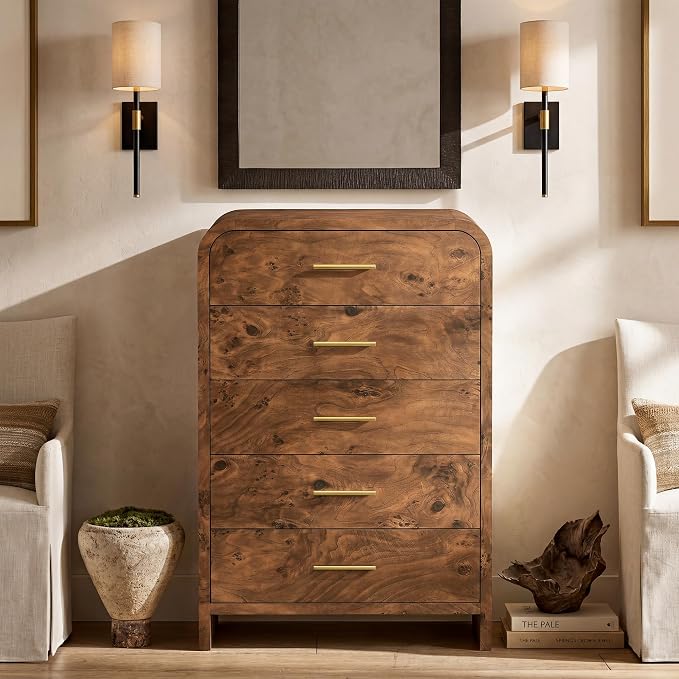 Curved 5-Drawer Dresser for Bedroom, 45.59" Tall Modern Chest of Drawers - Image 5