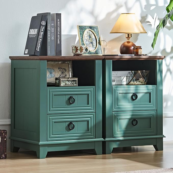 Joaxswe 18" Farmhouse Night Stands Set of 2 by Joaxswe