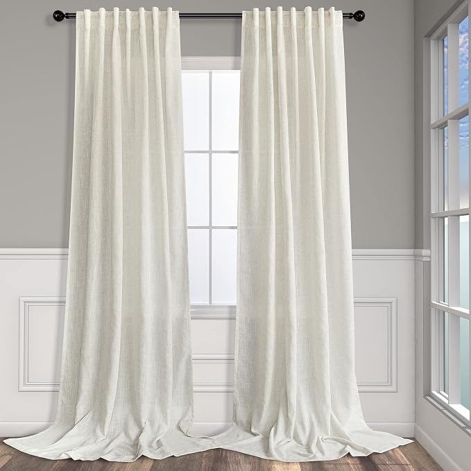 Pitalk 104 Inch Curtains Linen Sheer Drape by Pitalk