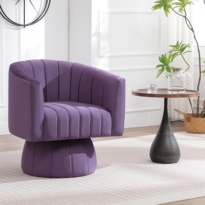 Swivel Accent Barrel Chair Set of 2, Cute Comfy Small Round 360° Arm Chair - Image 9