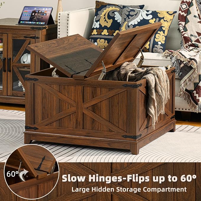 Farmhouse Coffee Table Set of 3, Furniture Set - Image 5