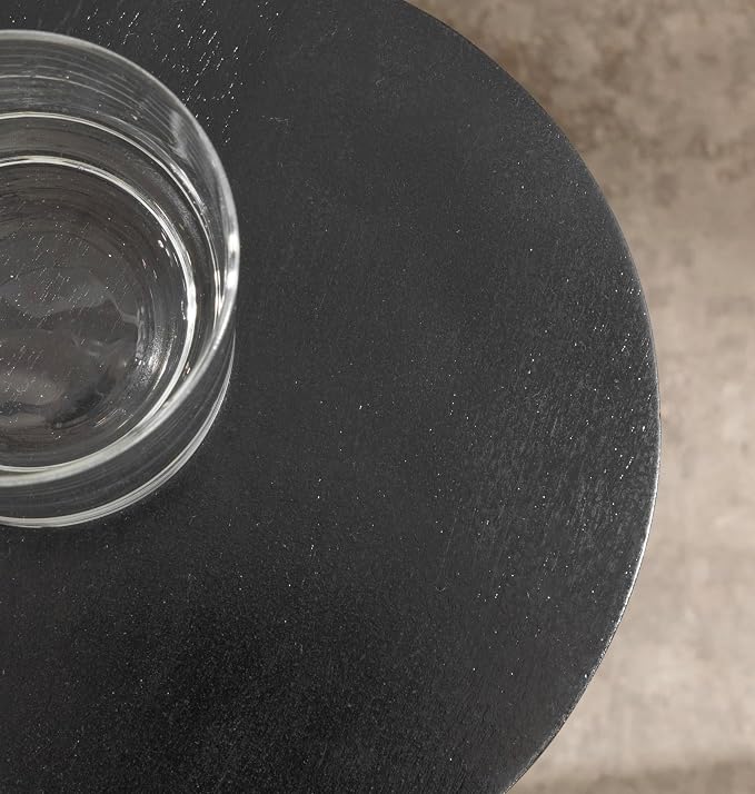 Kate and Laurel Dahl Modern Wooden Round Drink Table; 8 x 23; Black; - Image 5