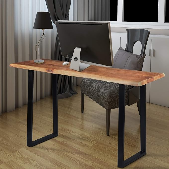 TUP THE URBAN PORT 195122 Industrial Wooden Live Edge Desk - Image 2
