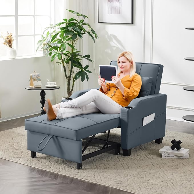 VINGLI 3-in-1 Convertible Sofa Bed, Recliner - Image 9