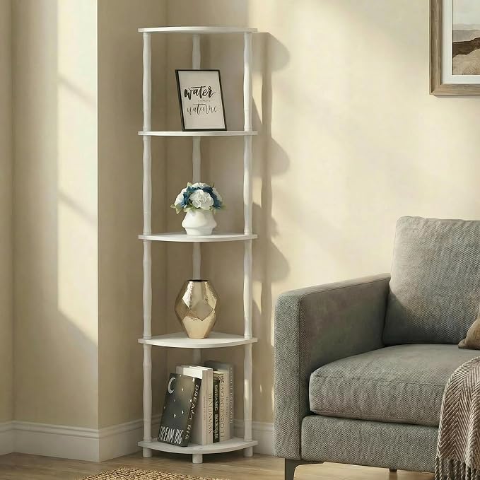 Furinno Turn-N-Tube Storage Shelves, 5-Tier Open Frame Book Shelf, Standing - Image 2