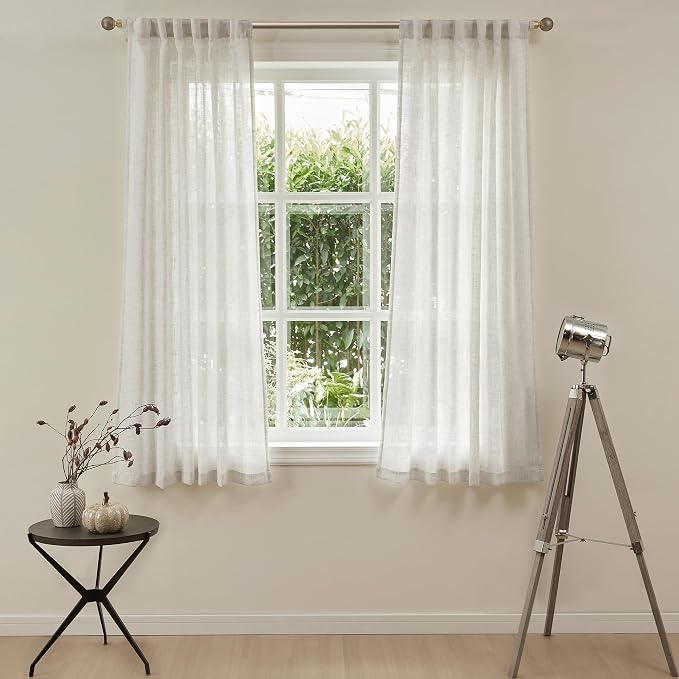 MYSKY HOME Boho Curtains 72 Inch Length, Linen Blend Drapes - Image 2