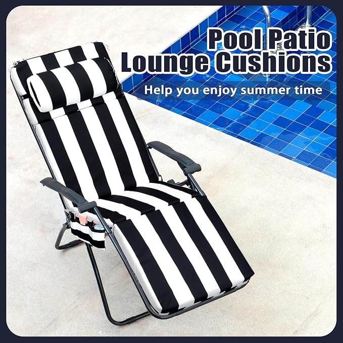 Wenqik 2 Pcs Outdoor Chaise Lounge Cushion - Image 6