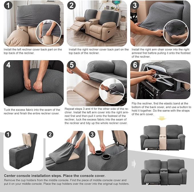 Genina Recliner Loveseat Covers - Image 7