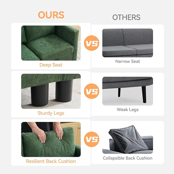 WUTUTUEE 107”Modular Sectional Sofa Convertible U Shaped Sofa Couch Set - Image 5