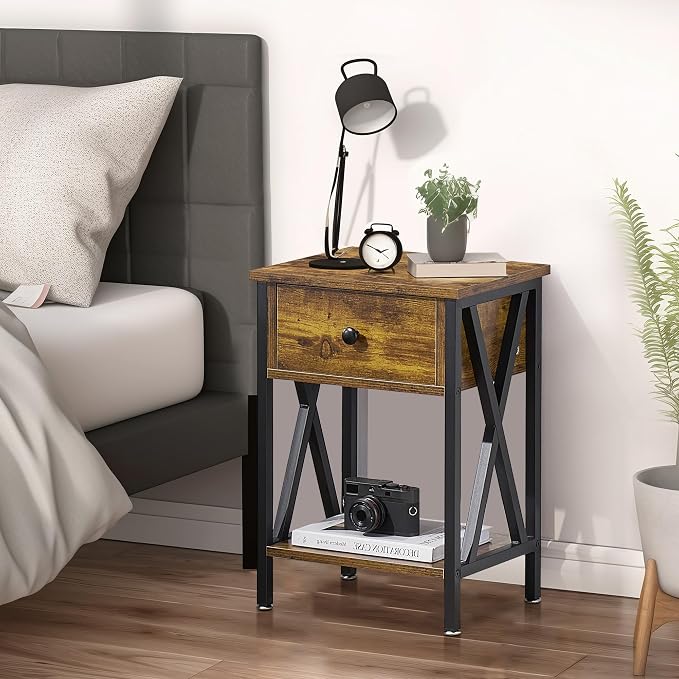 VECELO Nightstands Set of 2, Modern Bedside End Tables, Night Stands - Image 6