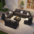 Aoxun Patio Furniture Set, Widen Armrests Wicker Outdoor Sectional by Aoxun