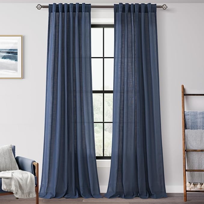 Navy Blue Curtains 96 inch Length by Jolilight