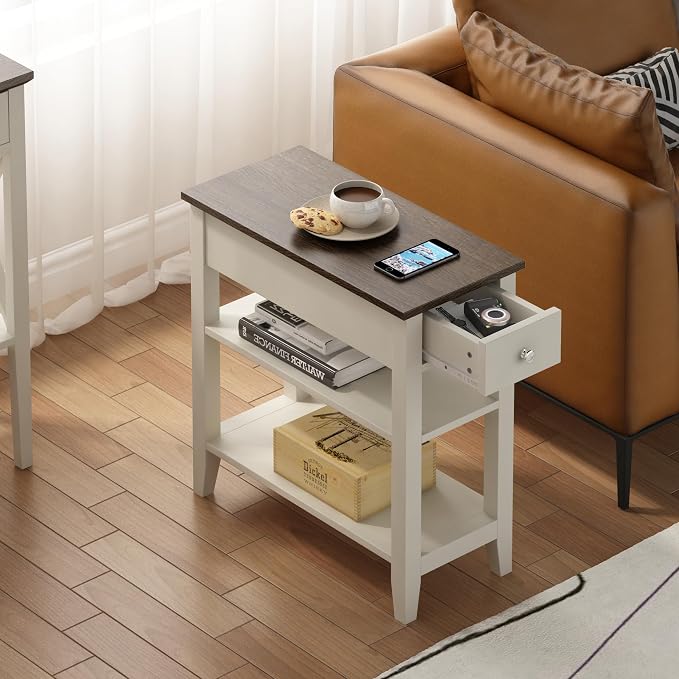 ChooChoo Side Table Living Room, Narrow End Table - Image 3