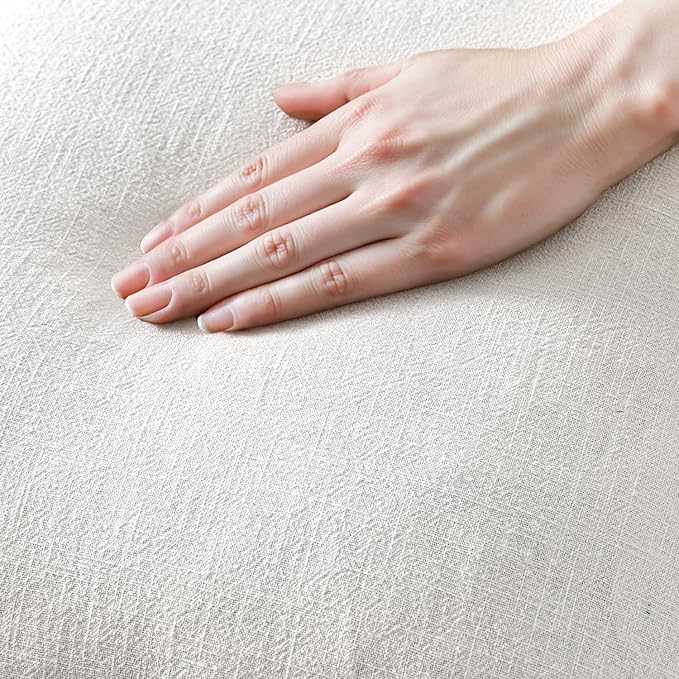 MIULEE Decorative Lumbar Throw Pillow Covers Neutral Linen Fringe Throw Pillows - Image 2