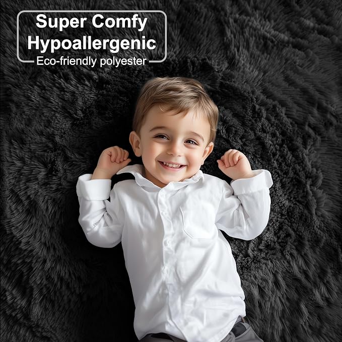 PAGISOFE 6x9 Ft Fluffy Bedroom Rugs, Fuzzy Shaggy Carpet, Indoor Plush Nursery - Image 8
