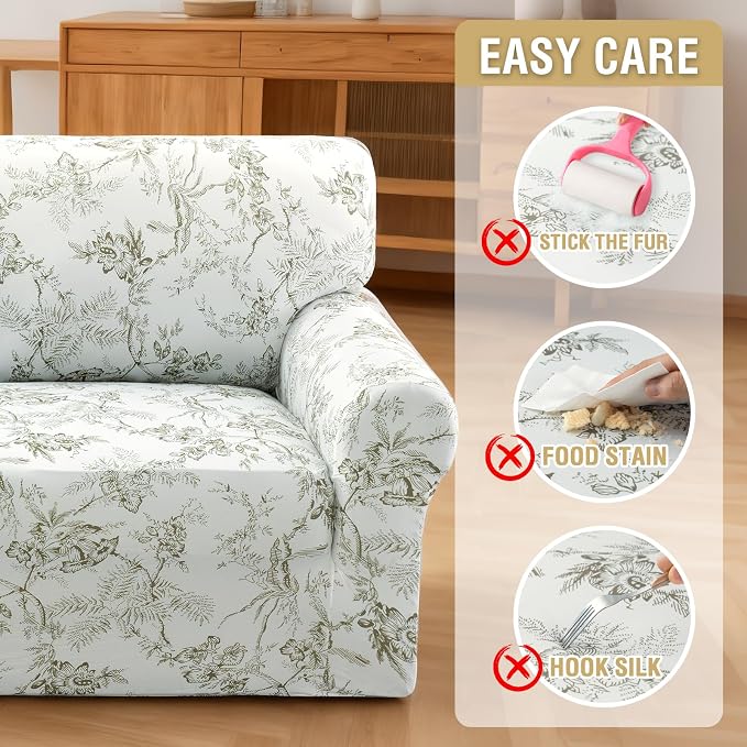 H.VERSAILTEX High Stretch Couch Cover 2 Cushion Sofa Printed Love Seat Couch - Image 8