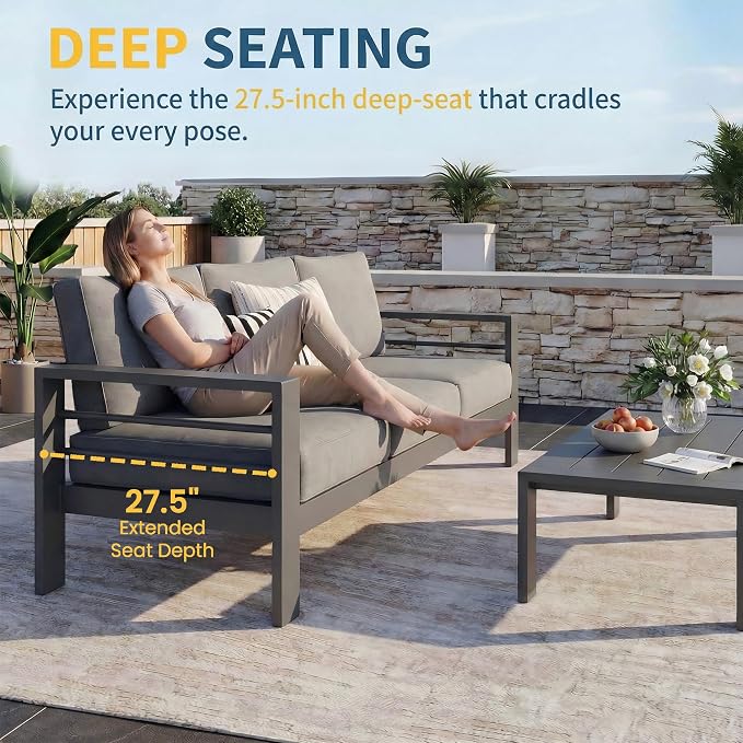 Solaste Aluminum Patio Furniture Set - Image 5