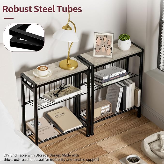 Narrow Side Table for Small Space, 3-Tier End Table - Image 5