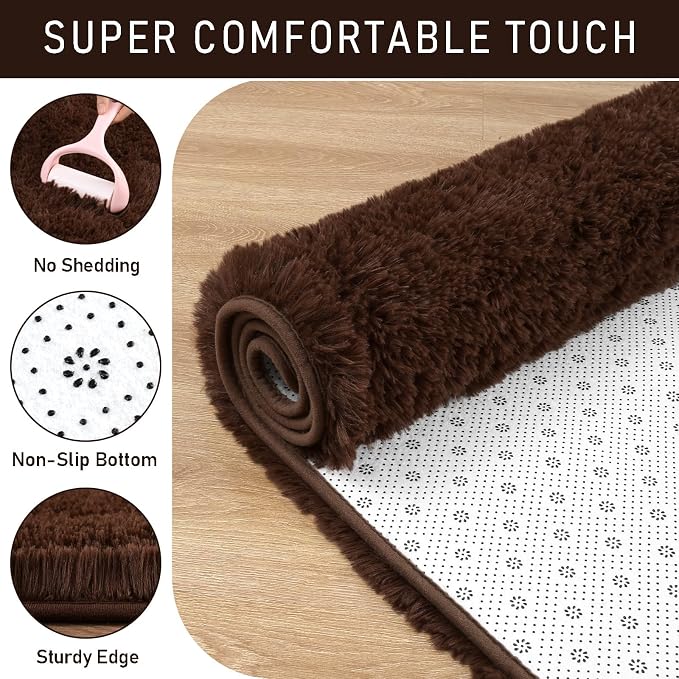 LOCHAS Ultra Soft Indoor Modern Area Rugs 2x4, Fluffy Living Room Carpets - Image 5