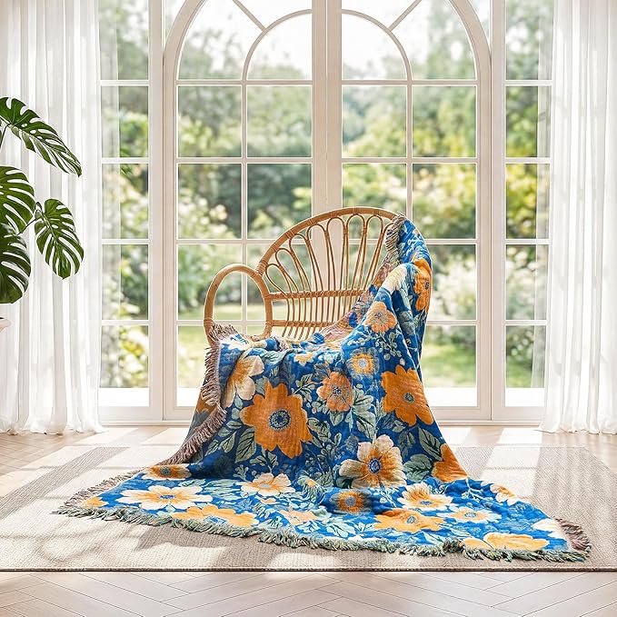 LUTBM Boho Throw Blanket for Bed Cotton Summer Blankets for Bedroom Living Room - Image 5