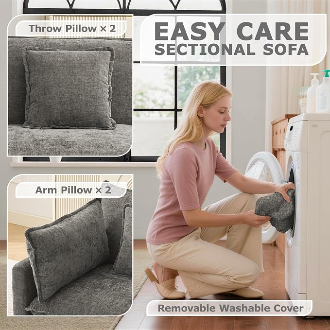 78” Modular Sectional Sofa, L Shaped Cloud Couch - Image 7