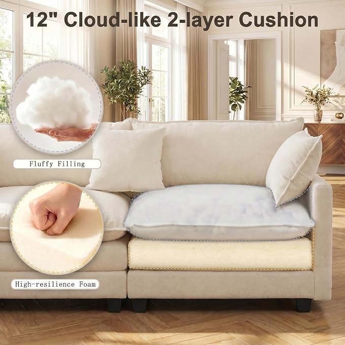 111.4" V-Shaped Corner Couch Sectional - Image 4