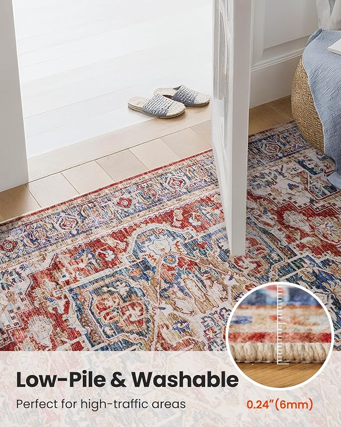 AMADA HOMEFURNISHING 8x10 Washable Area Rug, Low-Profile Large Area Rug - Image 8