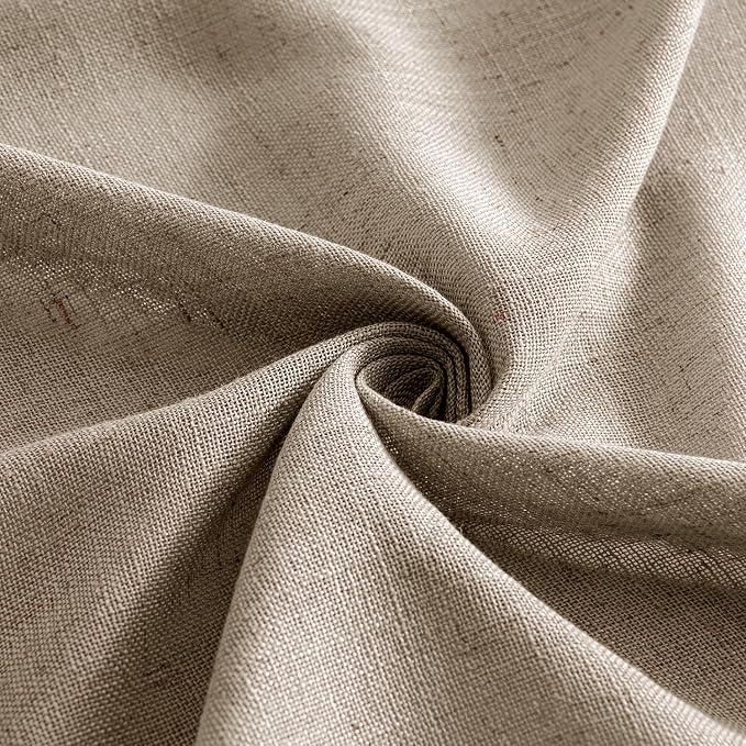MIULEE Taupe Grey Linen Curtains 90 Inch Long 2 Panels - Image 8
